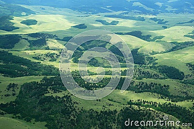 Aerial photo of hills Stock Photo