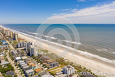 Aerial photo Jacksonville Beach FL closed due to Coronavirus Covid 19 pandemic Editorial Stock Photo