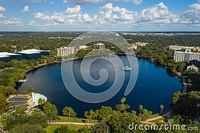 Aerial photo Lake Eola Orlando Florida USA Stock Photo