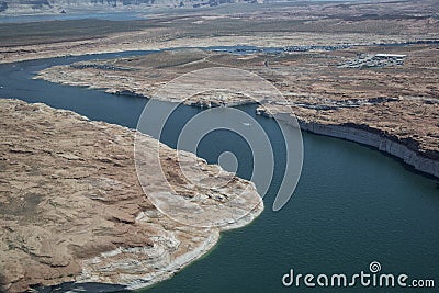 Aerial Photo, Lake Powell Stock Photo