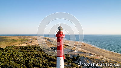 Aerial photo of lighthouse La Coubre in La Tremblade Stock Photo