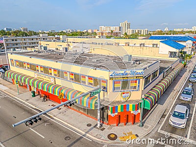 Aerial photo Lincoln Marti building Miami SW 8th Street Editorial Stock Photo