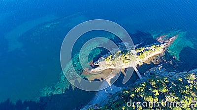 Aerial view of the mediterranean coast in Cadaques Stock Photo