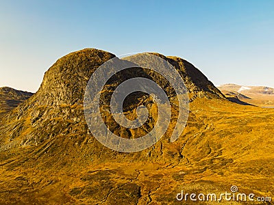 Aerial photo of mount Bitihorn in Norway Stock Photo