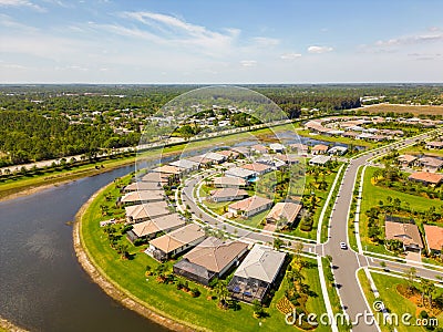 Aerial photo neighborhoods in Vero Beach Florida USA Stock Photo