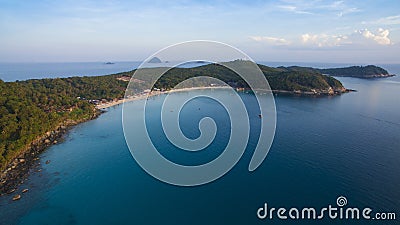 Aerial photo of Perhentian island in Malaysia Stock Photo