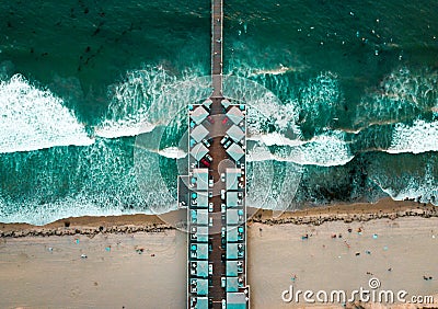 Aerial photo of a pier with houses Stock Photo