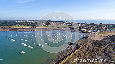 Aerial photo of Saint Gildas port in Prefailles Stock Photo