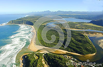 Aerial photo of Sedgefield, Garden Route, South Africa Stock Photo