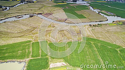 Aerial photo of rural summer pastoral scenery in langxi county, xuancheng city, anhui province, China Stock Photo