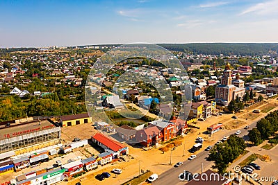 Aerial photo of Volzhsk, Russia Editorial Stock Photo