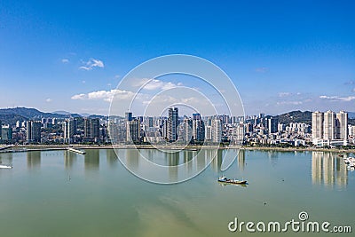 Aerial photo of Zhuhai opera house Stock Photo