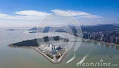 Aerial photo of Zhuhai opera house Stock Photo