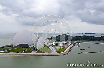 Aerial photo of zhuhai opera house Stock Photo