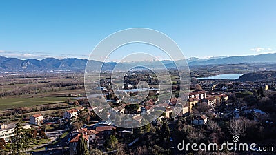 aerial photograph of the landscape of Terni with the Narni lake Stock Photo