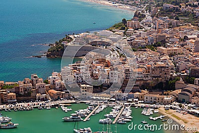 Aerial photographs of Castellamare del Golfo in Sicily Stock Photo