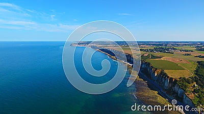 Aerial photography of the albaster coast to Fecamp Stock Photo