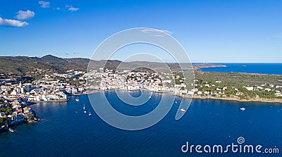 Aerial photography of Cadaques, Spain Stock Photo
