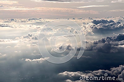 Aerial photography with clouds Stock Photo