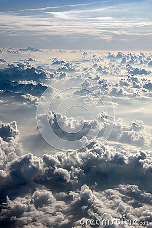 Aerial photography with clouds Stock Photo