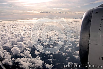 Aerial photography with clouds Stock Photo