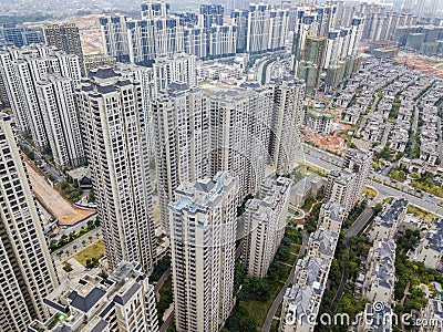 Aerial photography of high buildings in urban real estate community Editorial Stock Photo