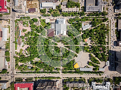Aerial photography of a modern city park Stock Photo
