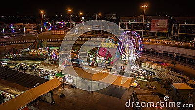 Aerial photos of temple festival in Thailand Editorial Stock Photo