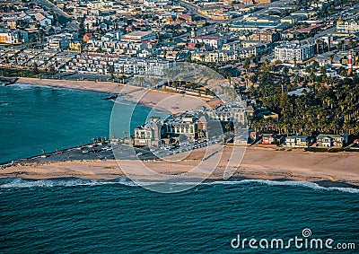 Aerial picture of the city of Swakopmund in western Namibia Stock Photo