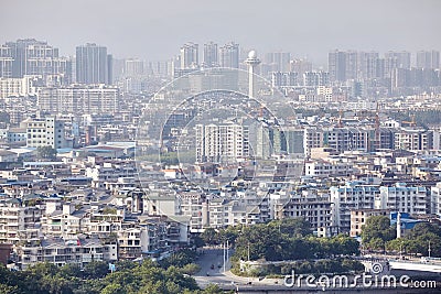 Guilin city aerial picture, Guangxi, China. Stock Photo