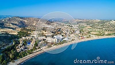 Aerial Pissouri bay, Limassol, Cyprus Stock Photo
