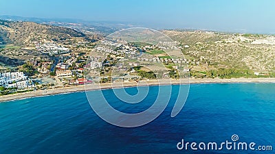 Aerial Pissouri bay, Limassol, Cyprus Stock Photo