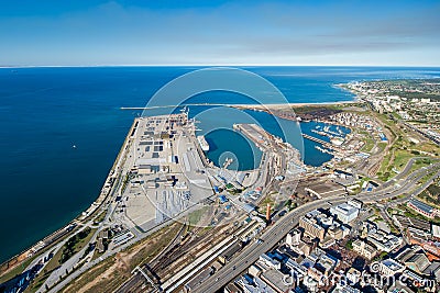 Aerial of Port Elizabeth harbour South Africa Stock Photo