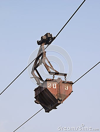 Aerial ropeway bucket Stock Photo