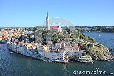 Aerial Rovinj Croatia Stock Photo