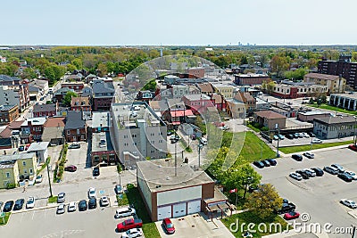 Aerial scene of Thorold, Ontario, Canada in early spring Stock Photo