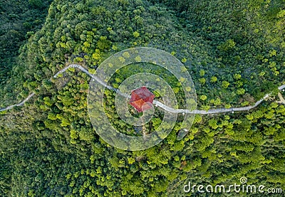 Aerial scenery of Hengfeng Cen Mountain Stock Photo