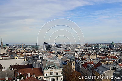 Aerial scenic panoramic view of Vienna Stock Photo