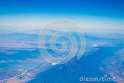 Aerial scenic view of Rodopi Mountain Range National Park Greece Stock Photo