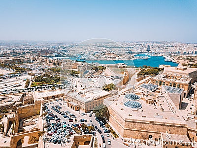 Aerial shot of beautiful Valletta city Editorial Stock Photo
