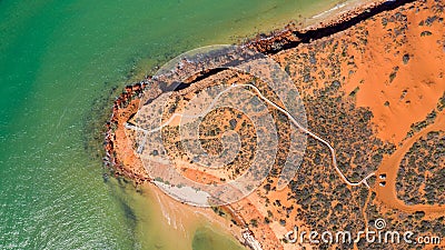 Aerial shot of the Cape Peron coastlines in Western Australian Stock Photo