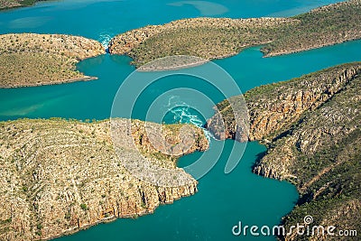 Famous horizontal falls site in Western Australia Stock Photo