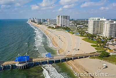 Aerial shot of Pompano Beach for post card Stock Photo