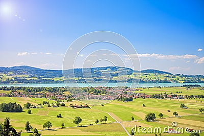 Aerial Shot of Traditional German Village Stock Photo