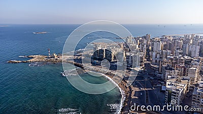 Aerial shot of Tripoli, the largest city in northern Lebanon Editorial Stock Photo