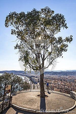 Aerial summer panorama of City of Nice, France Editorial Stock Photo