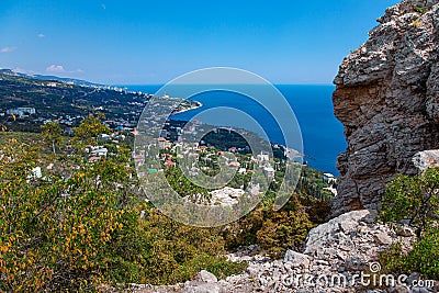 Aerial summer sunny day city landscape view Stock Photo
