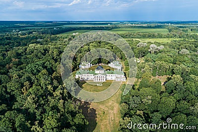 Aerial summer view of Kachanivka Kachanovka palace in Chernihiv region, Ukraine Stock Photo