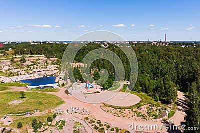 Aerial summer view of Katariina Seaside Park, Kotka, Finland Stock Photo