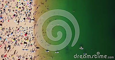 Aerial Summer View Of People Crowd Having Fun On Beach Editorial Stock Photo